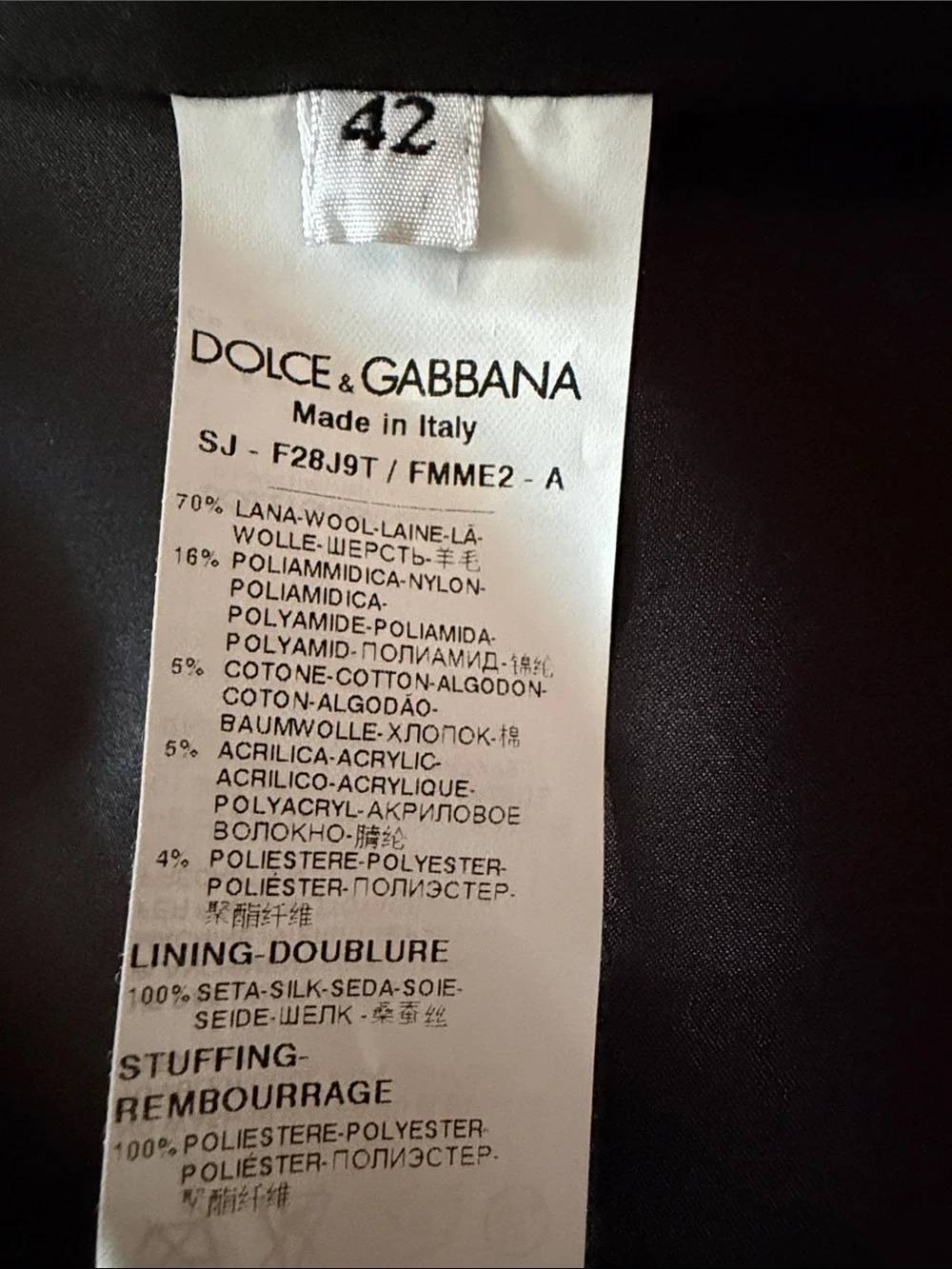 Dolce & Gabbana Brown Black White Tweed Blazer Jacket 42 , 3/4 sleeve .